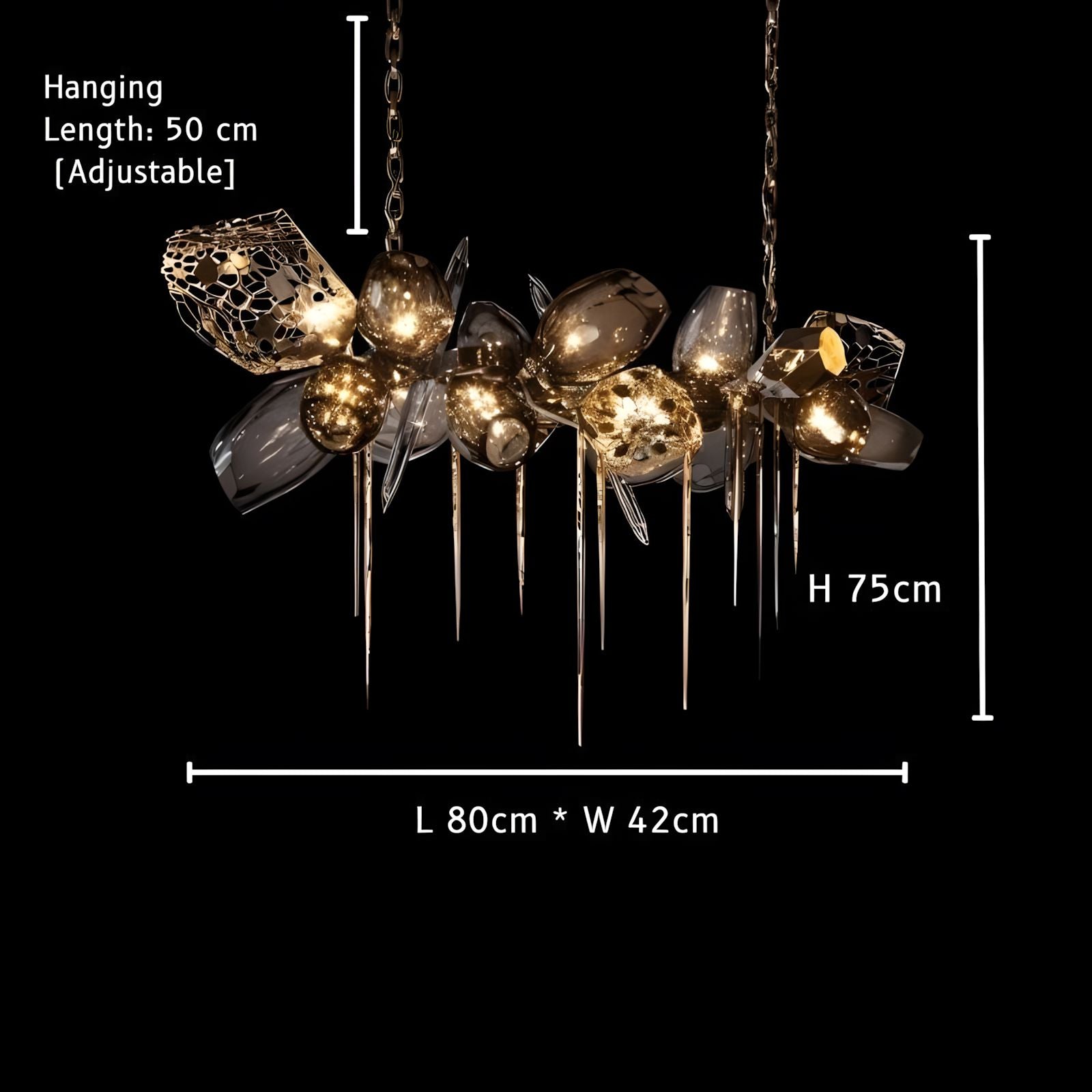 LUSTRE-Artistic Cognac Glass Globes Chandelier-ZENDUCE