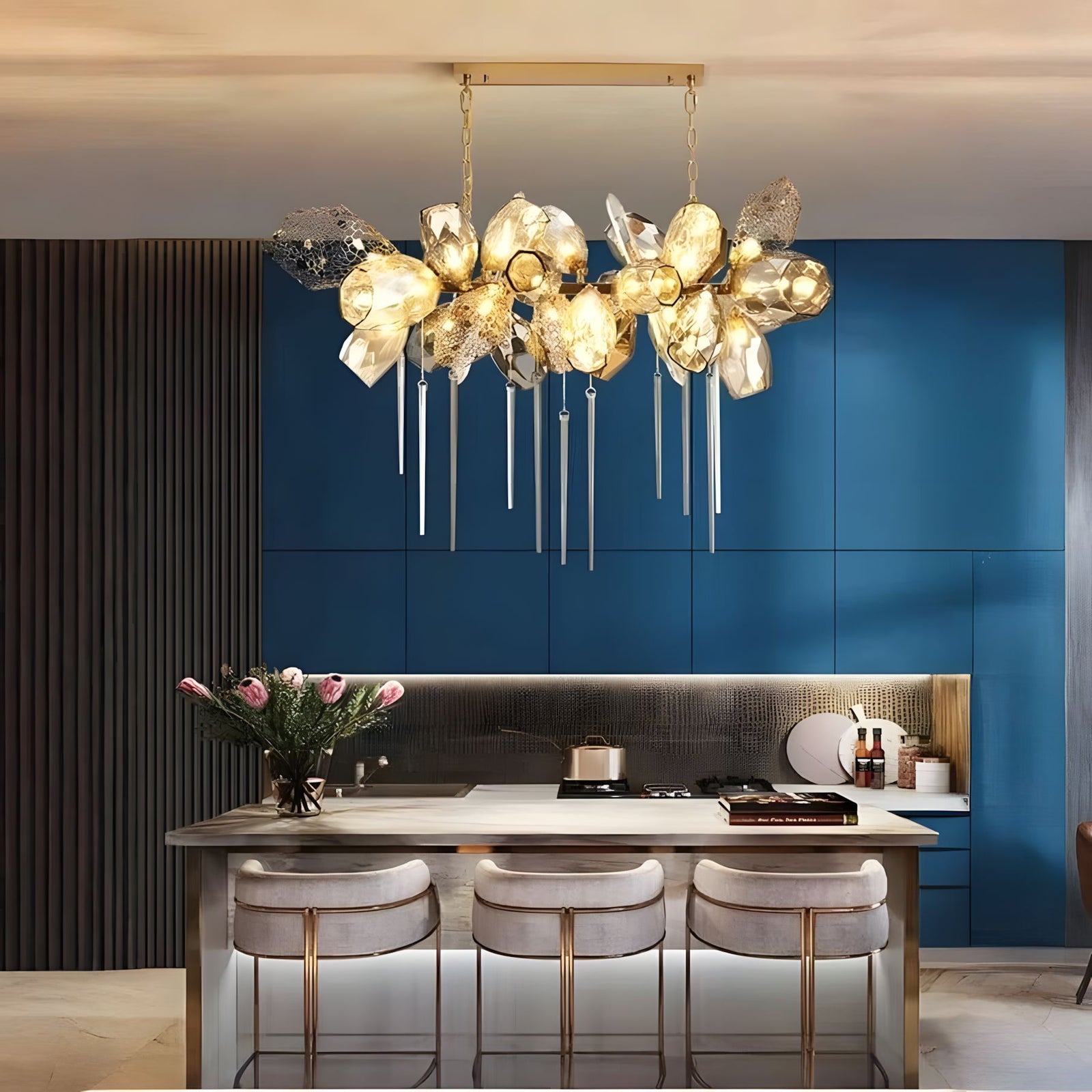LUSTRE-Artistic Cognac Glass Globes Chandelier-ZENDUCE