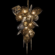 LUSTRE-Artistic Cognac Glass Globes Chandelier-ZENDUCE