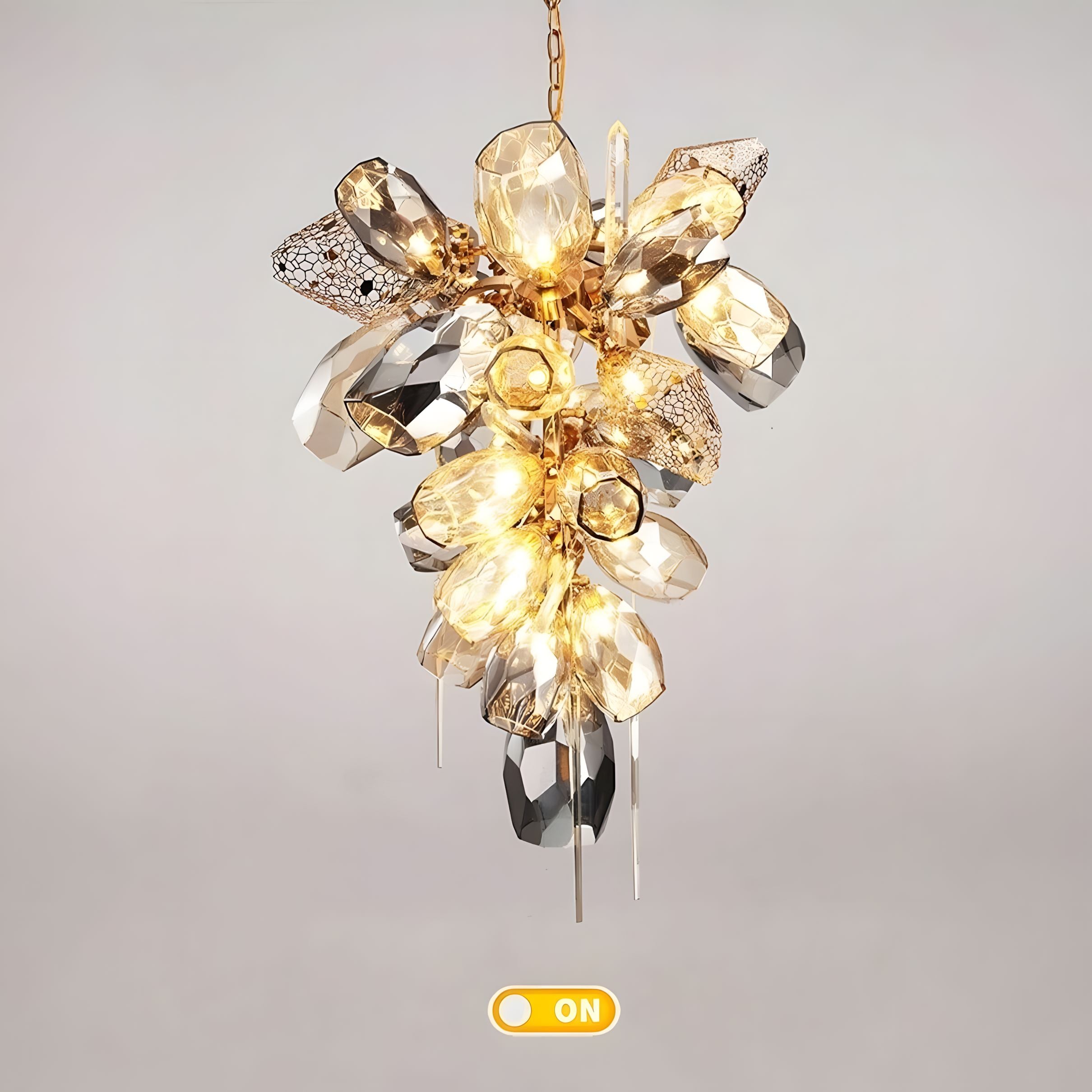 LUSTRE-Artistic Cognac Glass Globes Chandelier-ZENDUCE