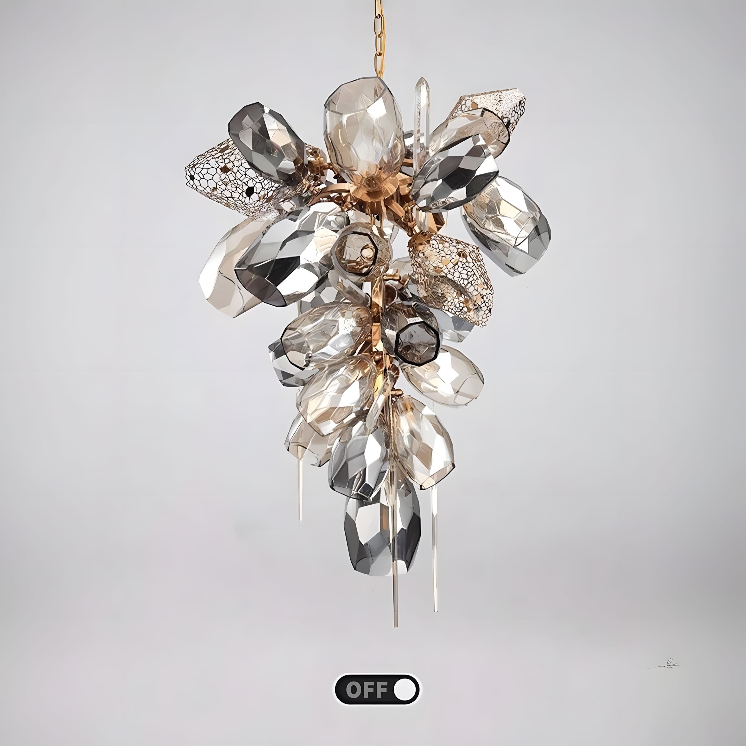 LUSTRE-Artistic Cognac Glass Globes Chandelier-ZENDUCE