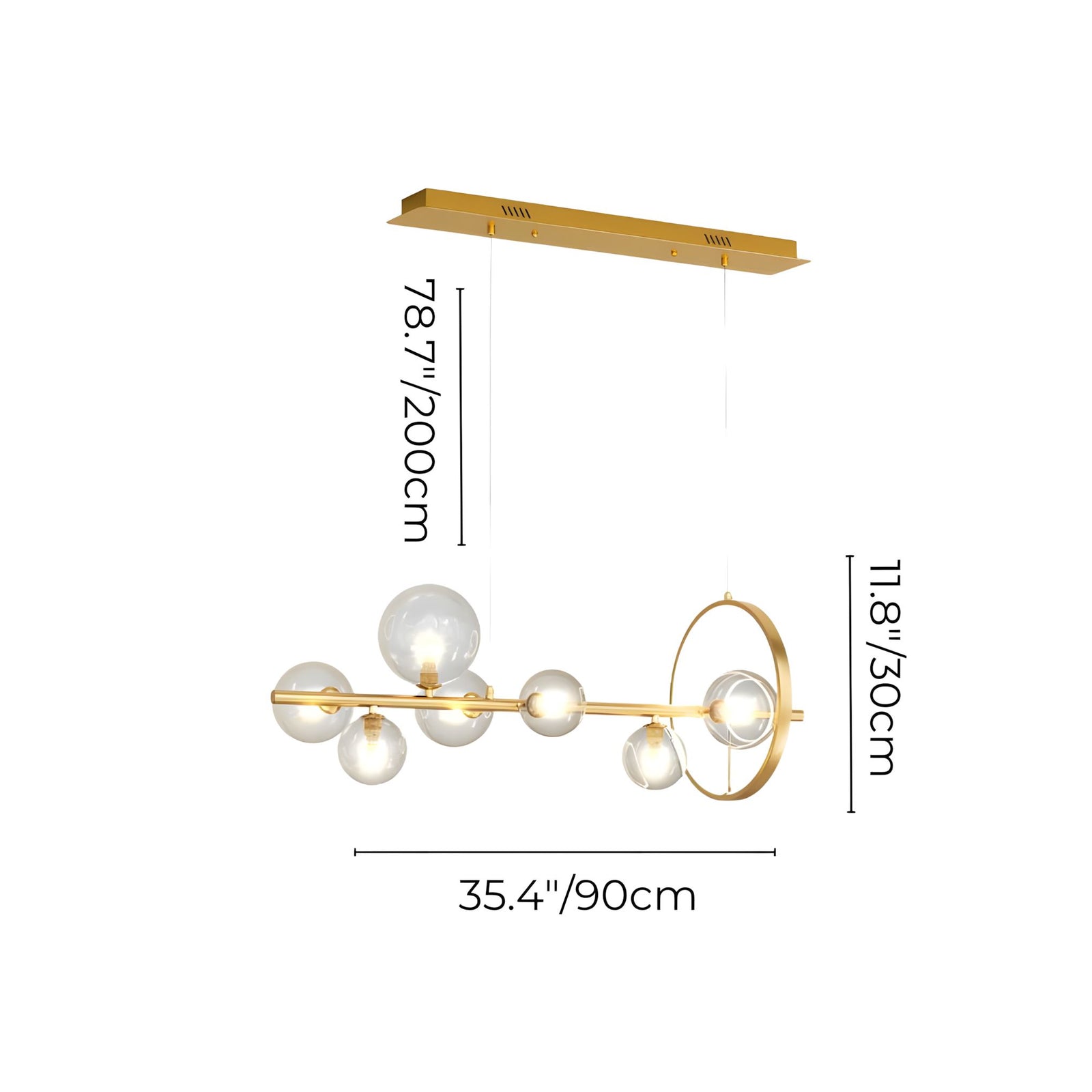 MACROCOSM - ZENDUCE - 35.4" - 7 Heads / Cool White / Gold