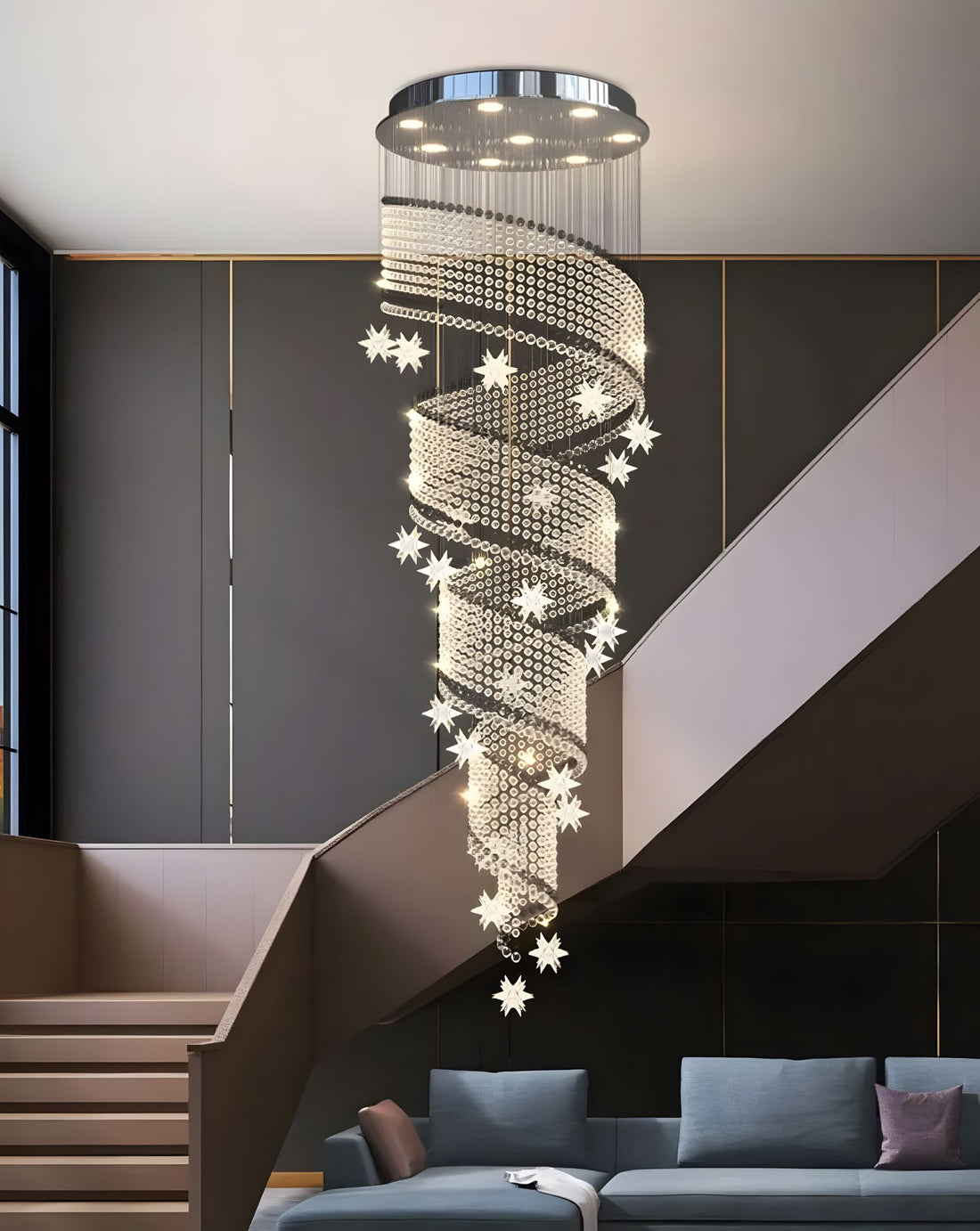 METORA-Spiral Raindrop Staircase Light-ZENDUCE