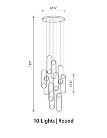 MILA - ZENDUCE - Round-5 Lights ( ∅ 19.6"× H 98.5" ) / Black