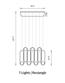 MILA - ZENDUCE - Rectangle-7 Lights ( L 40.5" × W 3.93" × H 137.7" ) / Black