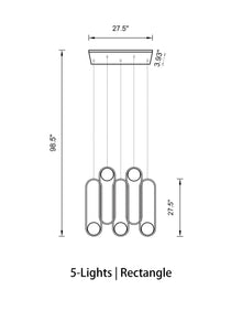MILA - ZENDUCE - Rectangle-5 Lights ( L 27.5" × W 3.93" × H 98.5" ) / Black