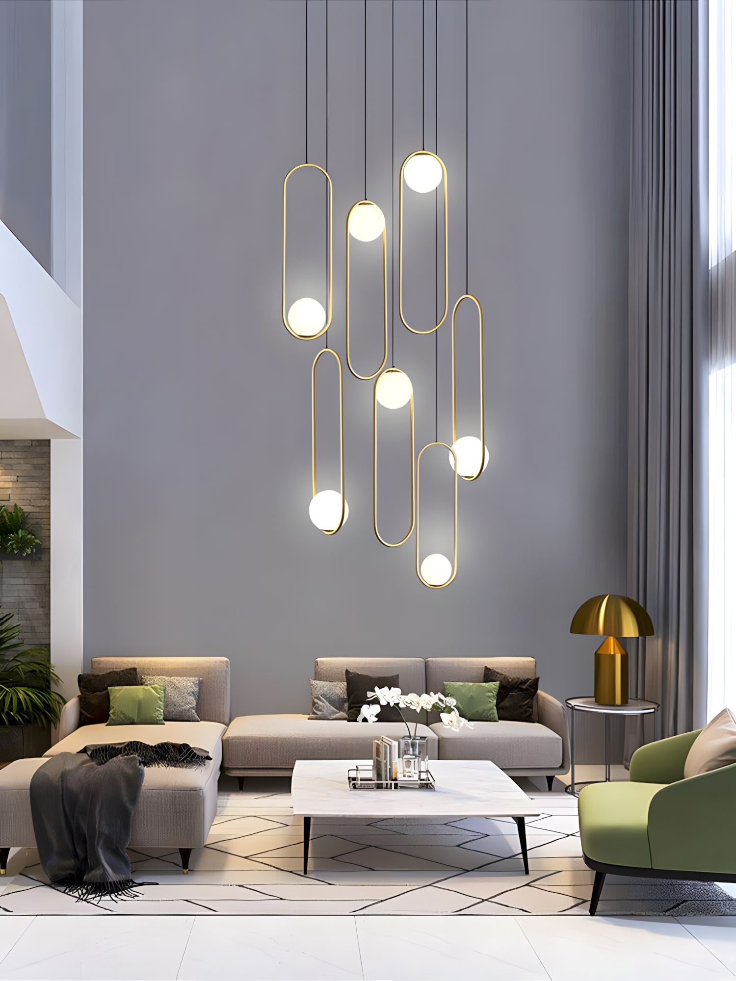 MILA - ZENDUCE - Round-5 Lights ( ∅ 19.6"× H 98.5" ) / Black