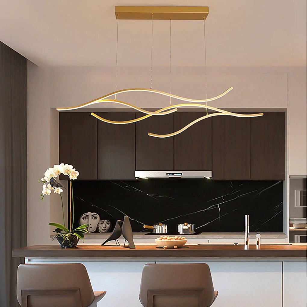 MODERN WAVES (OPEN BOX) - ZENDUCE - 39.3'' / Warm White (Non-Dimmable) / Gold