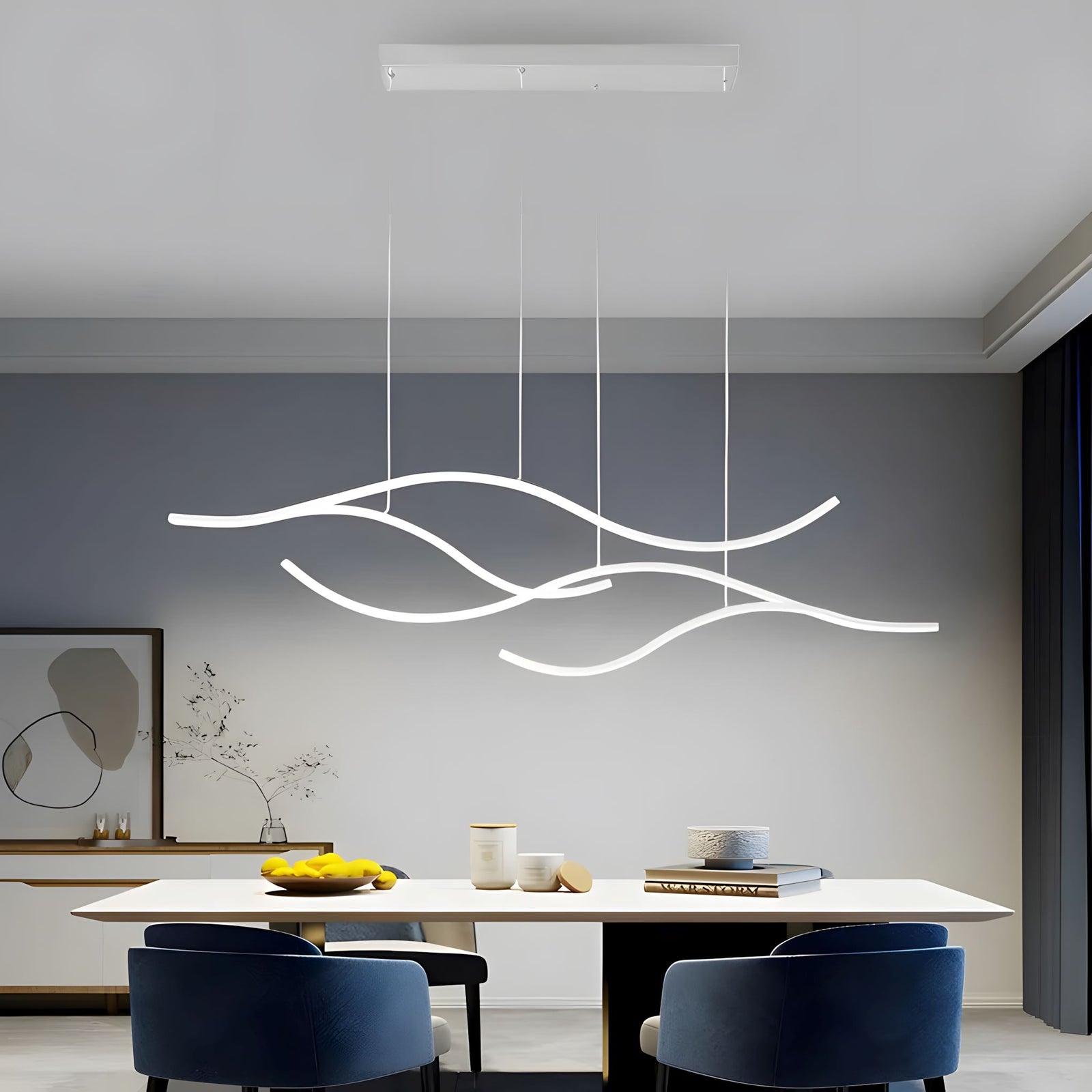 MODERN WAVES - ZENDUCE - 39.3'' / Warm White (Non-Dimmable) / Black