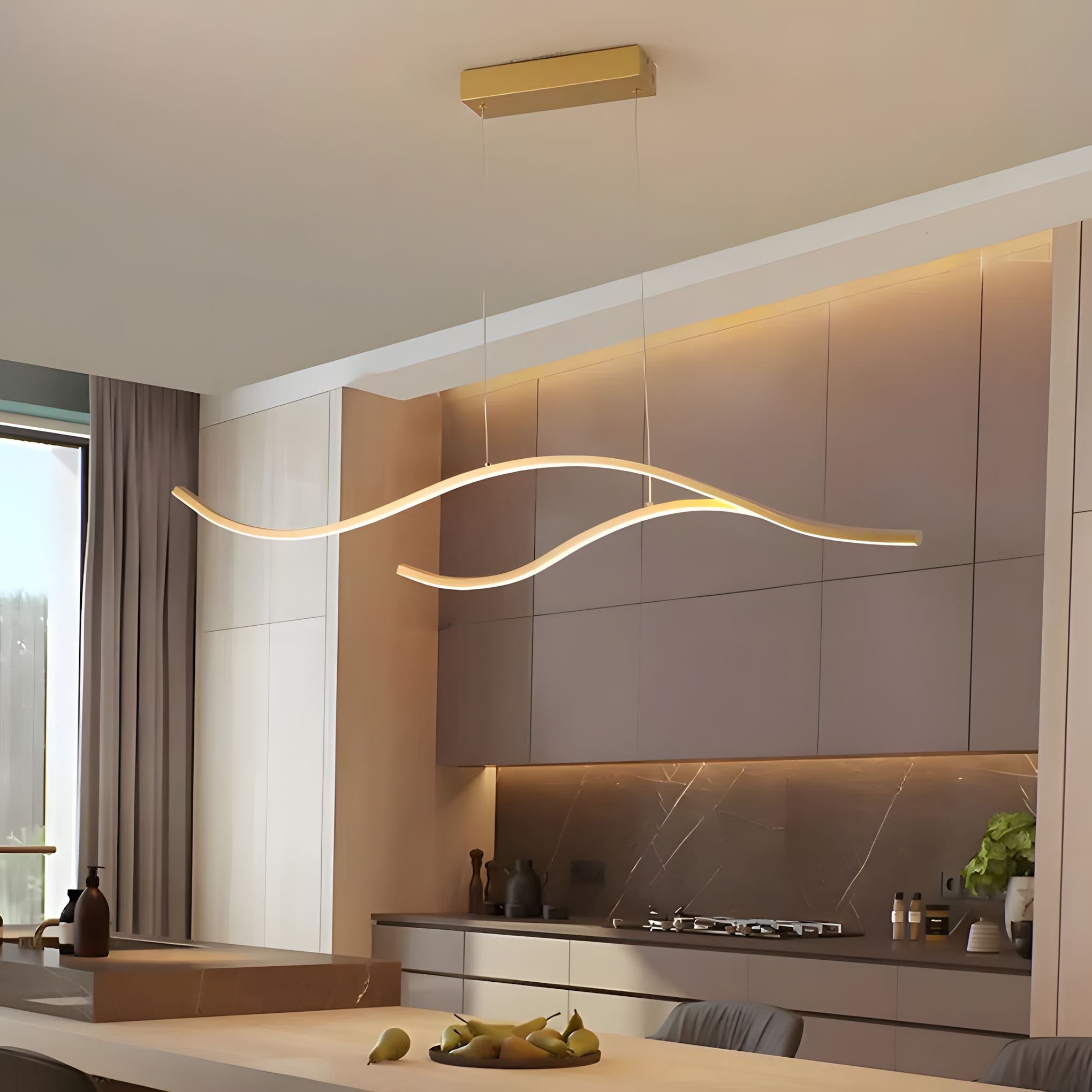 MODERN WAVES - ZENDUCE - 39.3'' / Warm White (Non-Dimmable) / Gold