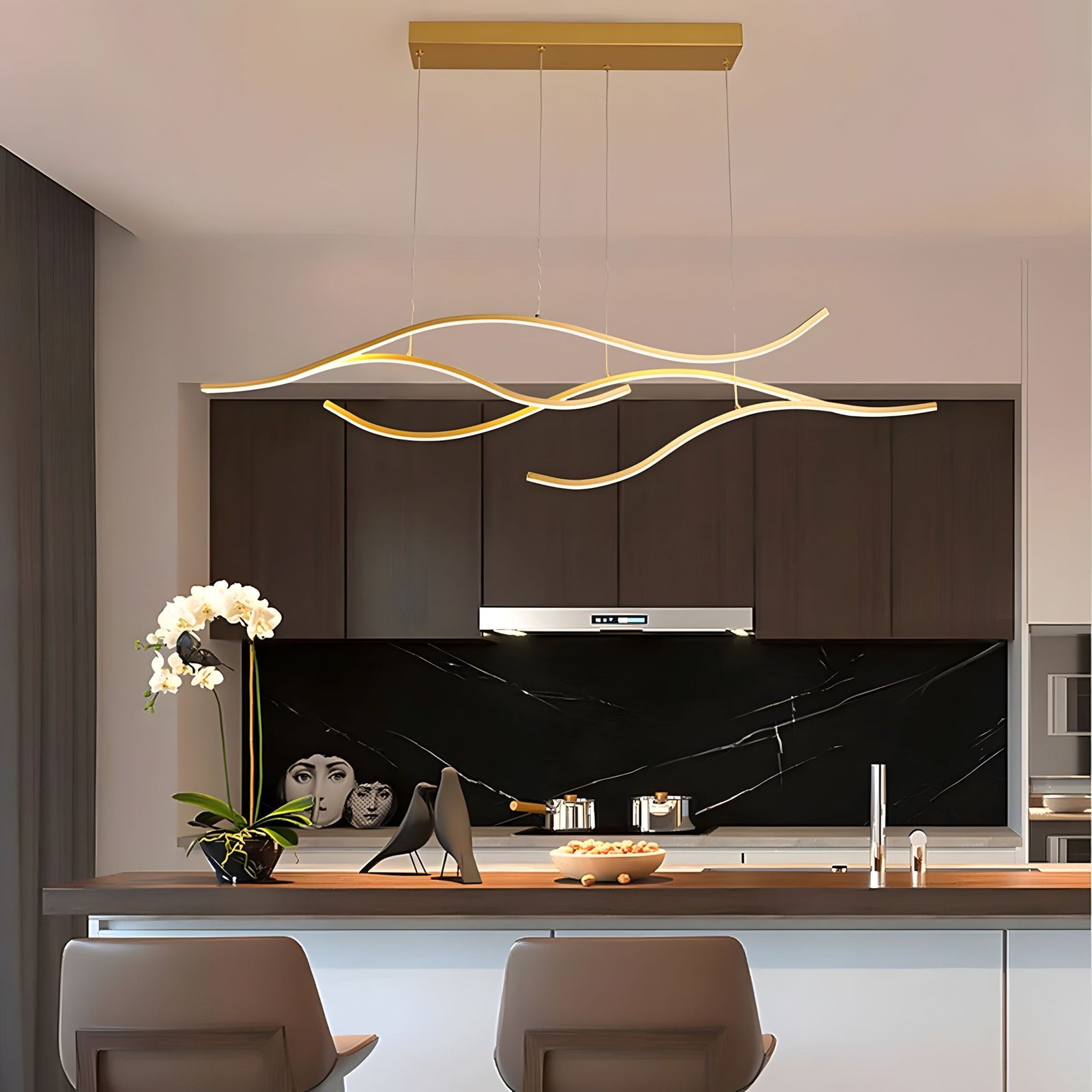 MODERN WAVES - ZENDUCE - 47.2'' / RC Dimmable (Color Changeable) / Gold