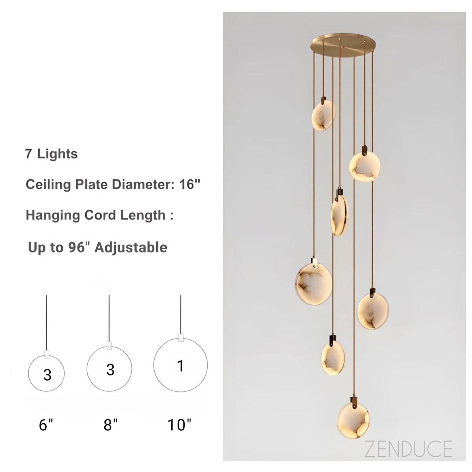 MOONSHADE - ZENDUCE - 7 lights / Warm White
