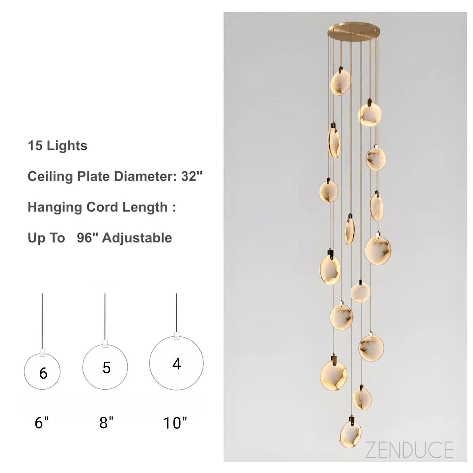 MOONSHADE - ZENDUCE - 15 lights / Warm White