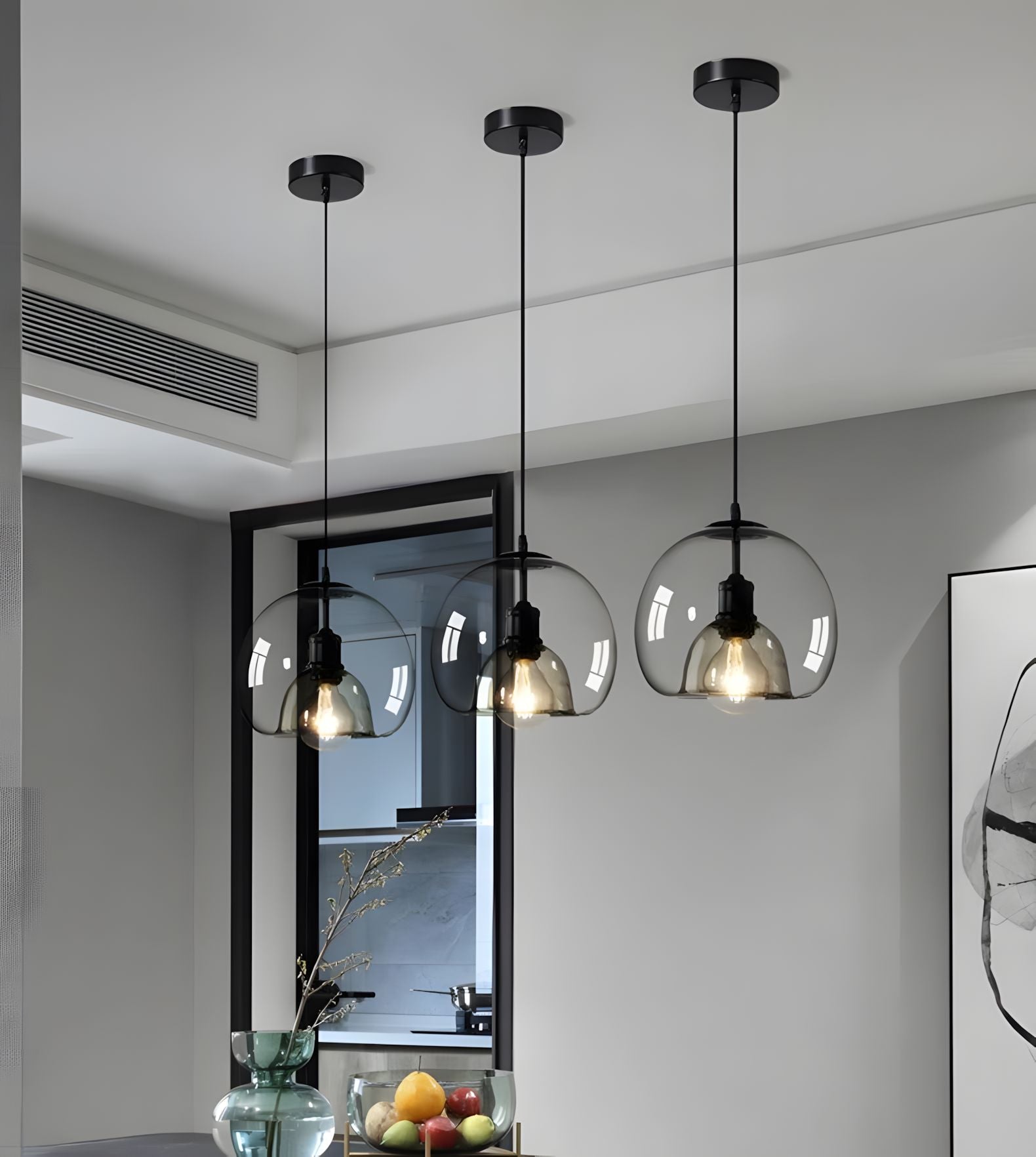 NAYA-Simplistic Smoked Glass Pendant-ZENDUCE
