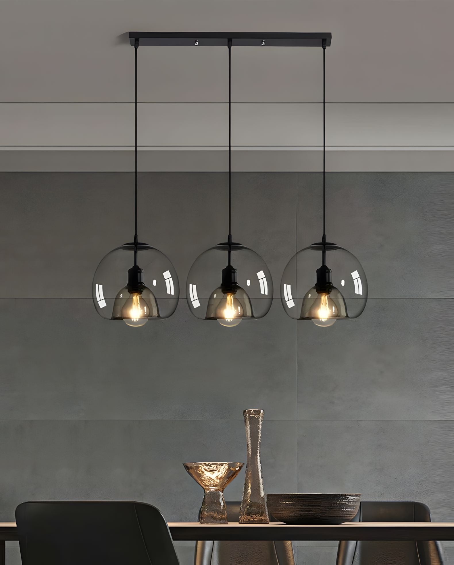 NAYA-Simplistic Smoked Glass Pendant-ZENDUCE