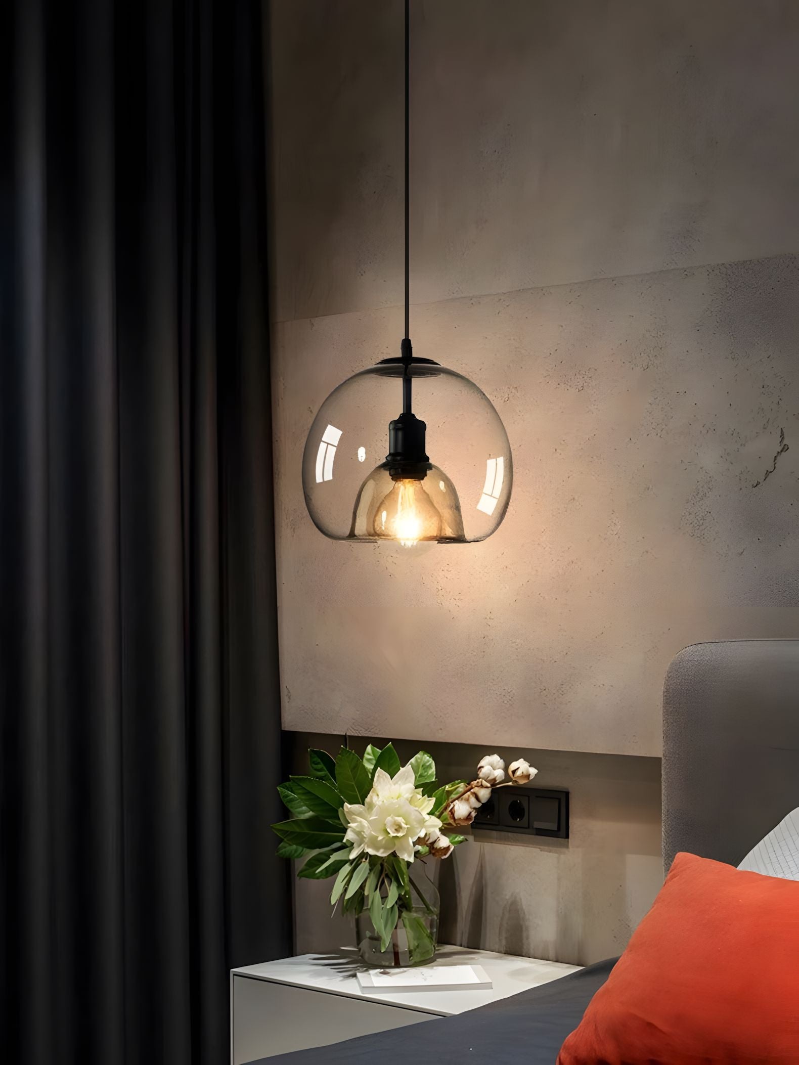 NAYA-Simplistic Smoked Glass Pendant-ZENDUCE