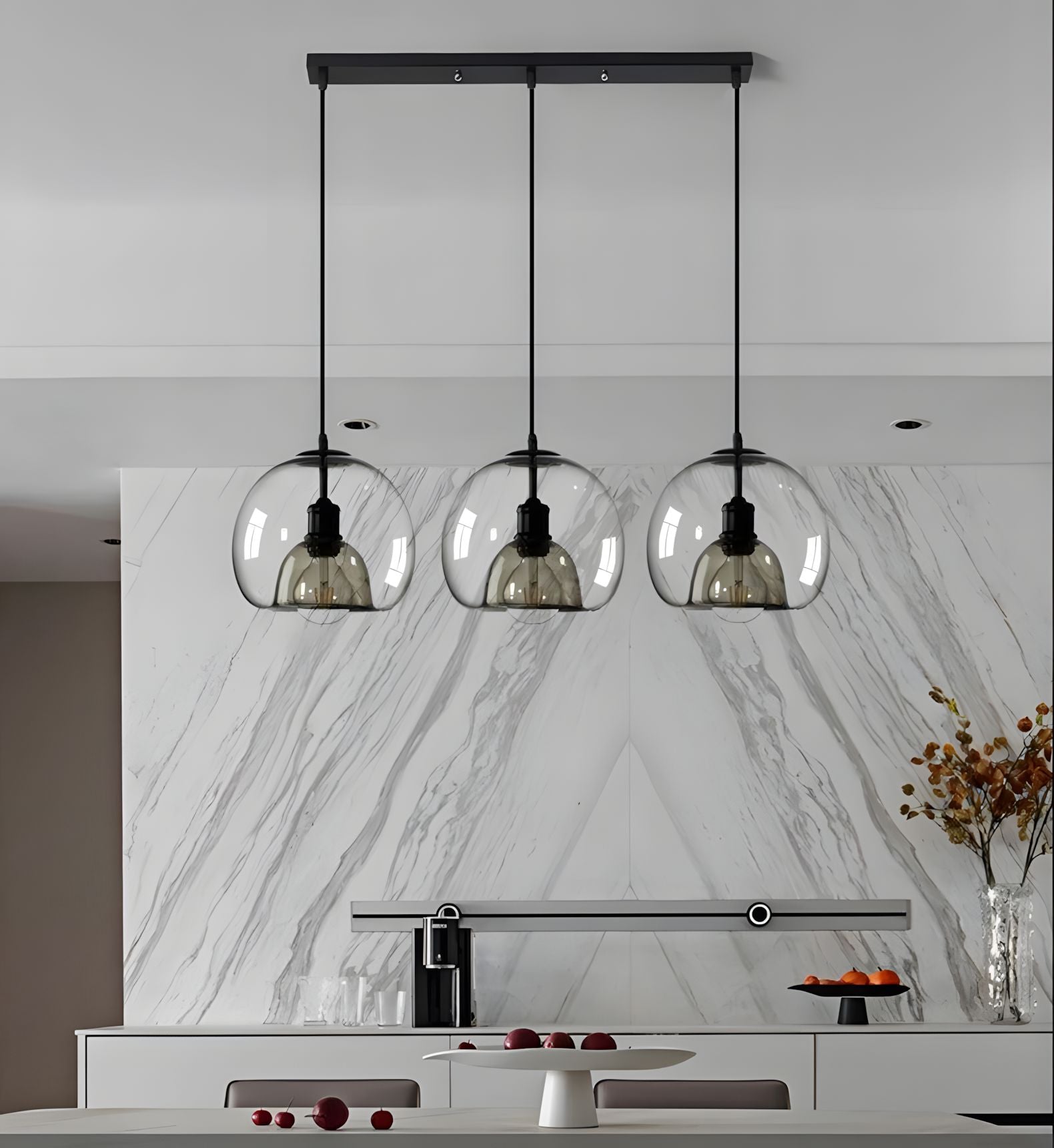 NAYA-Simplistic Smoked Glass Pendant-ZENDUCE
