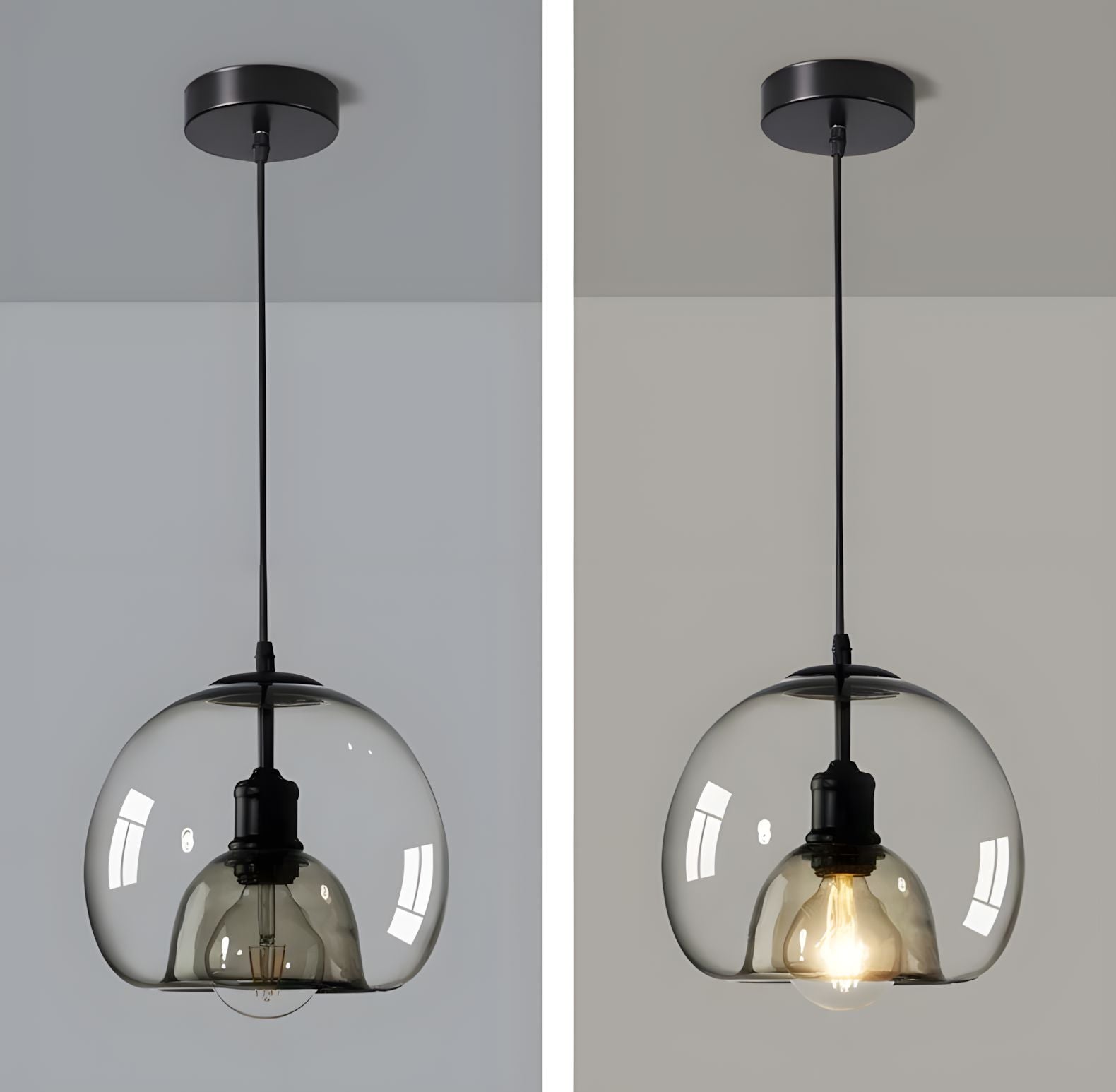NAYA-Simplistic Smoked Glass Pendant-ZENDUCE