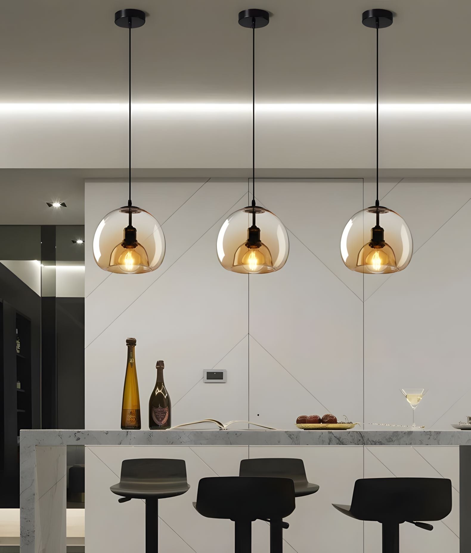 NAYA-Simplistic Smoked Glass Pendant-ZENDUCE