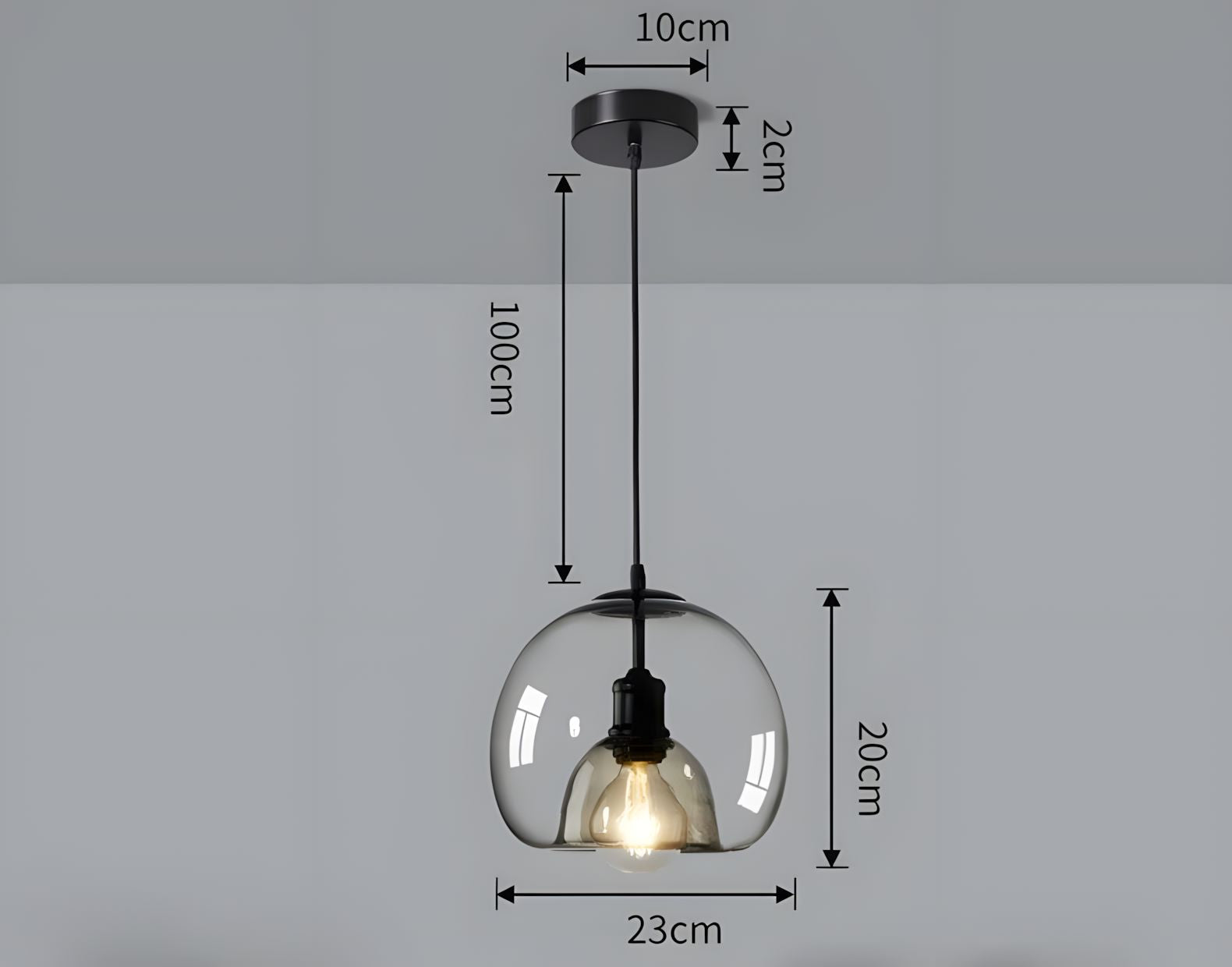 NAYA-Simplistic Smoked Glass Pendant-ZENDUCE