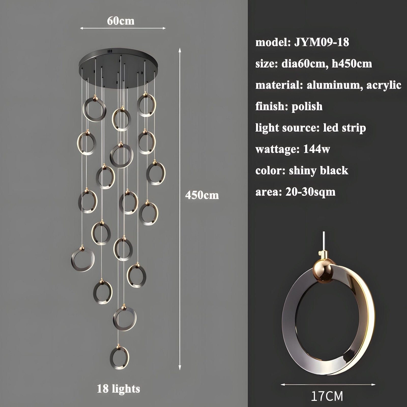 NEBULA - ZENDUCE - 1 Head - 6.6" x 60" / 17cm x 150cm - 8W / Cool Light (6000K)