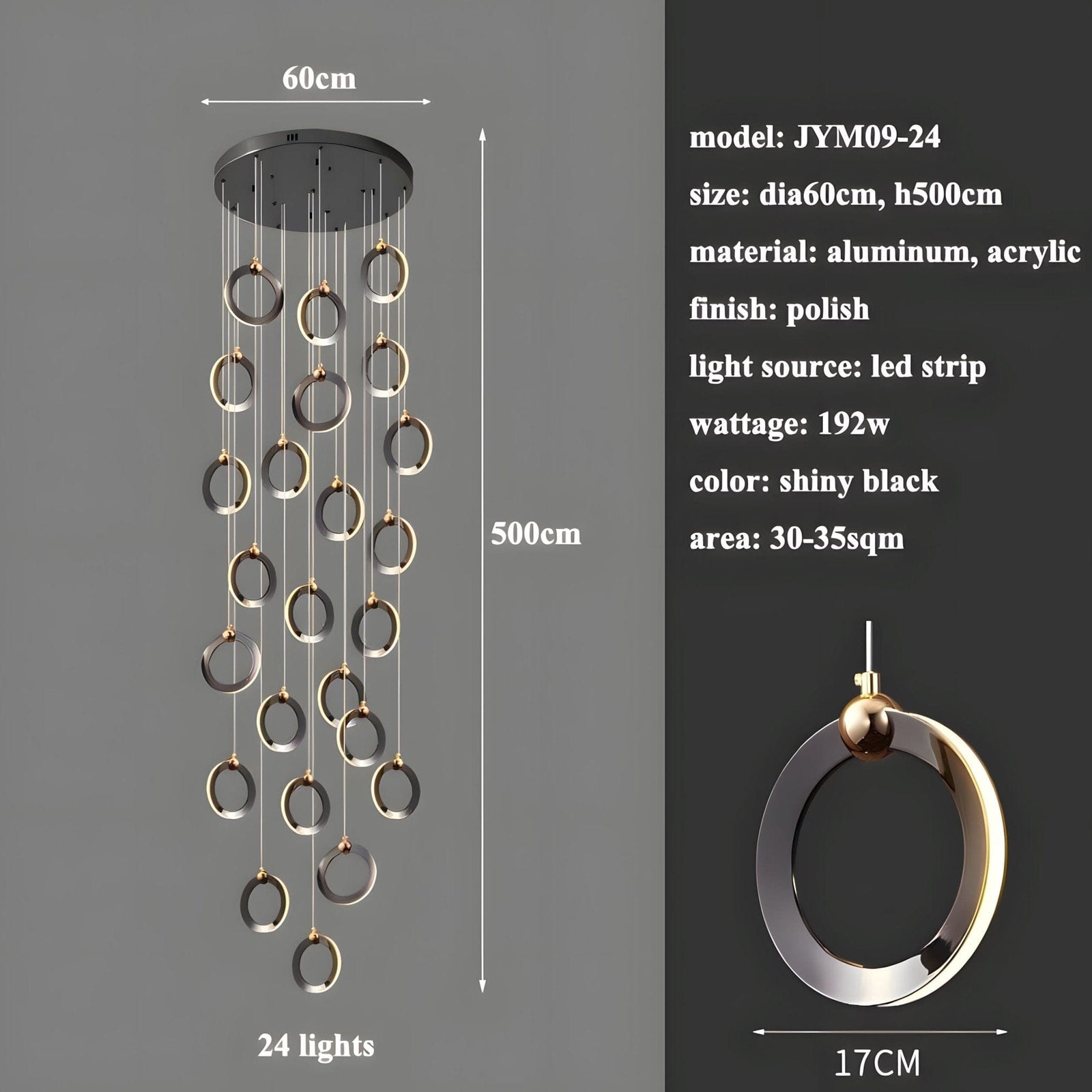 NEBULA - ZENDUCE - 1 Head - 6.6" x 60" / 17cm x 150cm - 8W / Cool Light (6000K)