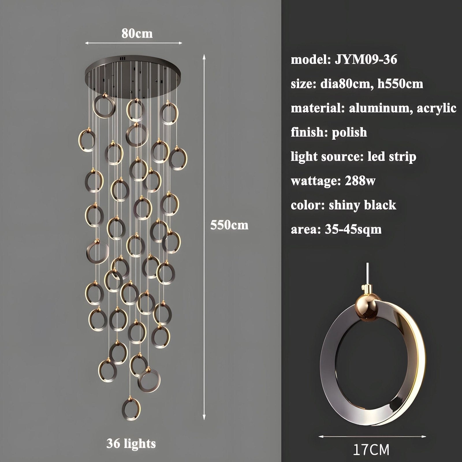NEBULA - ZENDUCE - 1 Head - 6.6" x 60" / 17cm x 150cm - 8W / Cool Light (6000K)