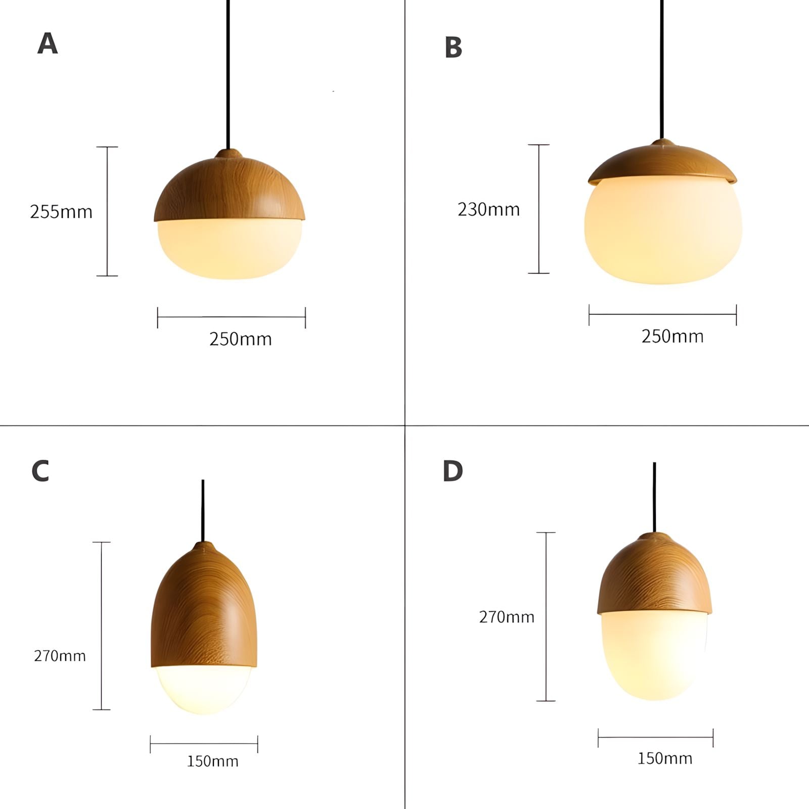 NIVA-Castanea Wooden Style Pendant-ZENDUCE