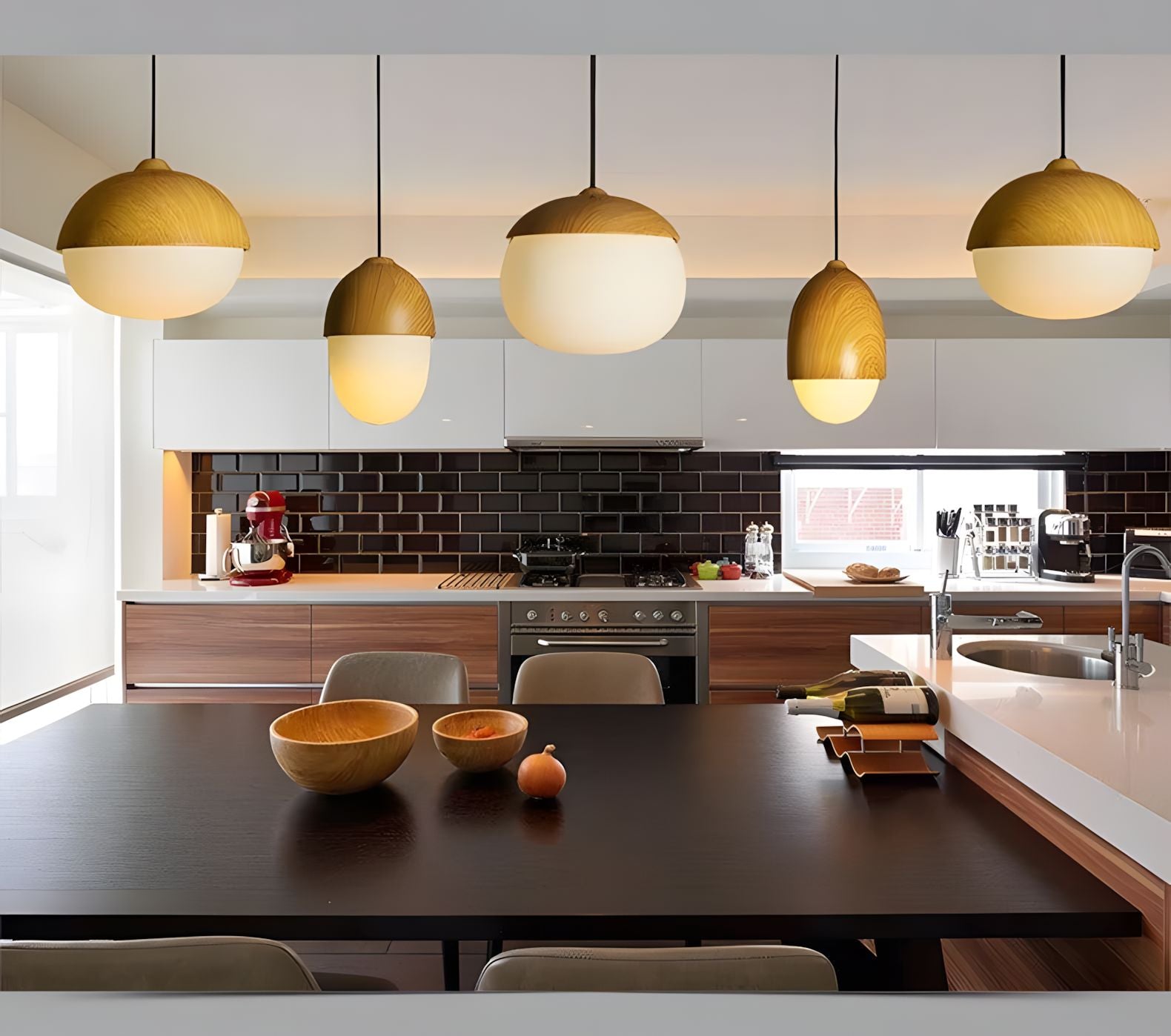 NIVA-Castanea Wooden Style Pendant-ZENDUCE