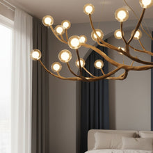 NORDEN-Nordic Wood Branch Glass Bubble Chandelier-ZENDUCE