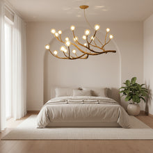 NORDEN-Nordic Wood Branch Glass Bubble Chandelier-ZENDUCE