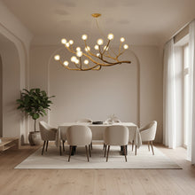 NORDEN-Nordic Wood Branch Glass Bubble Chandelier-ZENDUCE