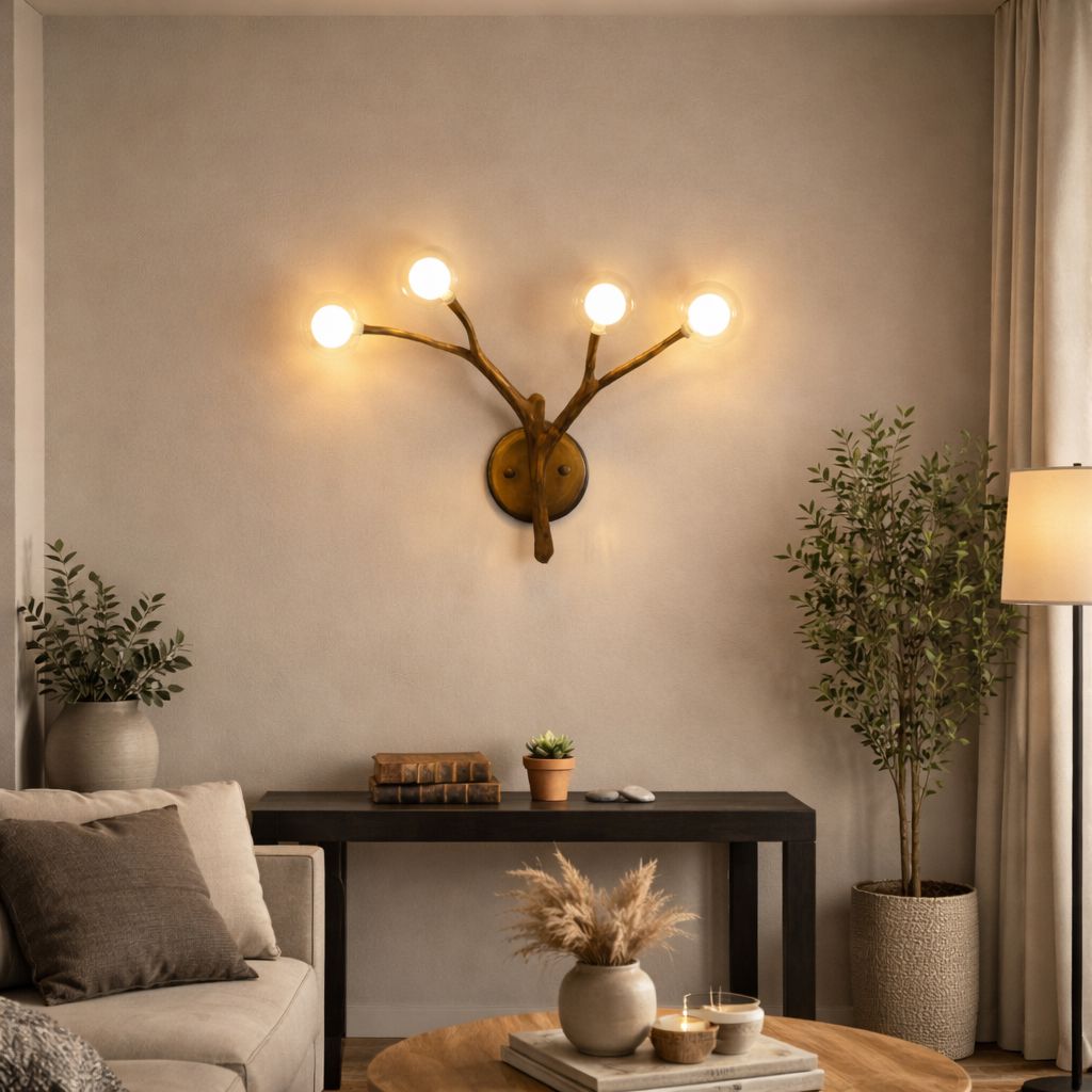 NORDEN-Nordic Wood Branch Glass Bubble Chandelier-ZENDUCE