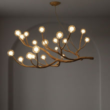 NORDEN-Nordic Wood Branch Glass Bubble Chandelier-ZENDUCE