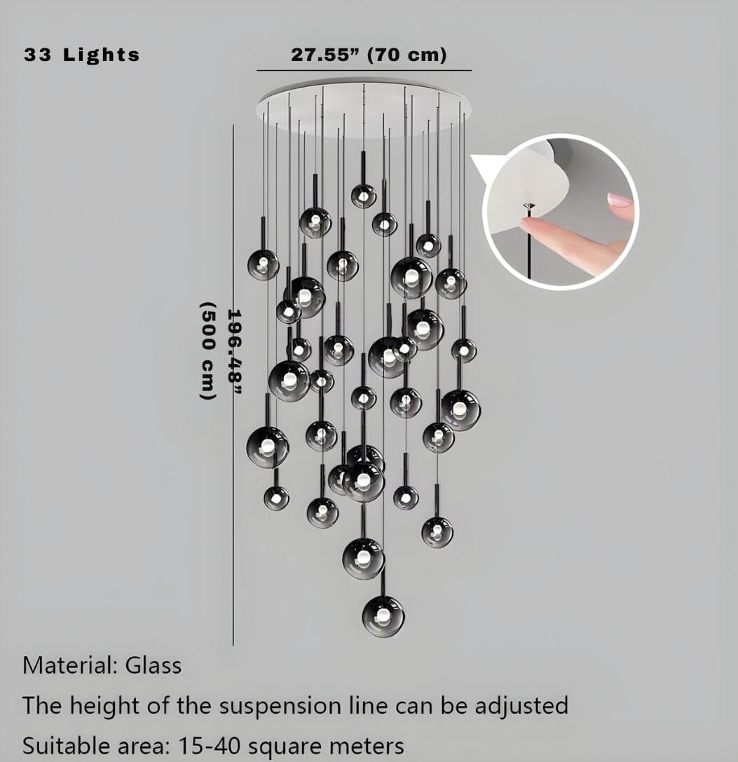 OPHIRA-Orbital Glass Bubble Chandelier-ZENDUCE
