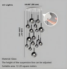 OPHIRA-Orbital Glass Bubble Chandelier-ZENDUCE