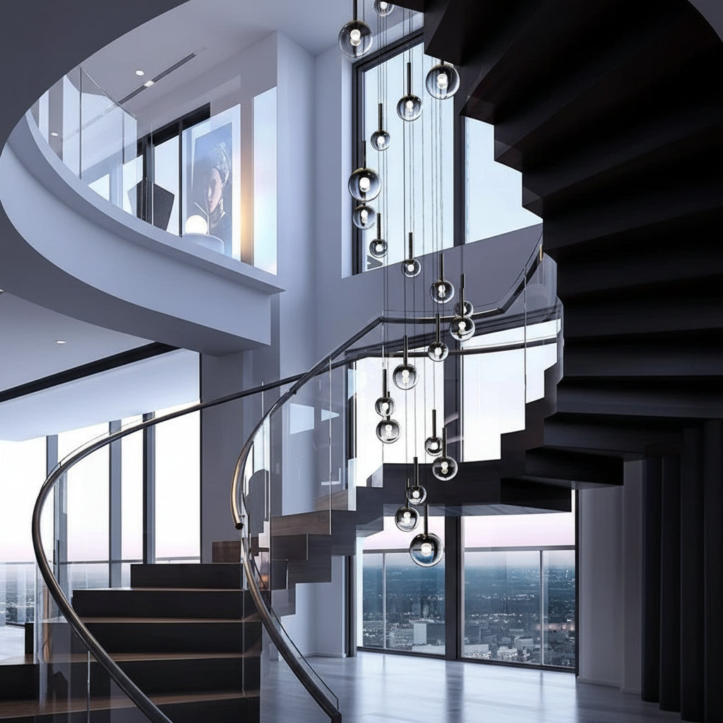 OPHIRA-Orbital Glass Bubble Chandelier-ZENDUCE
