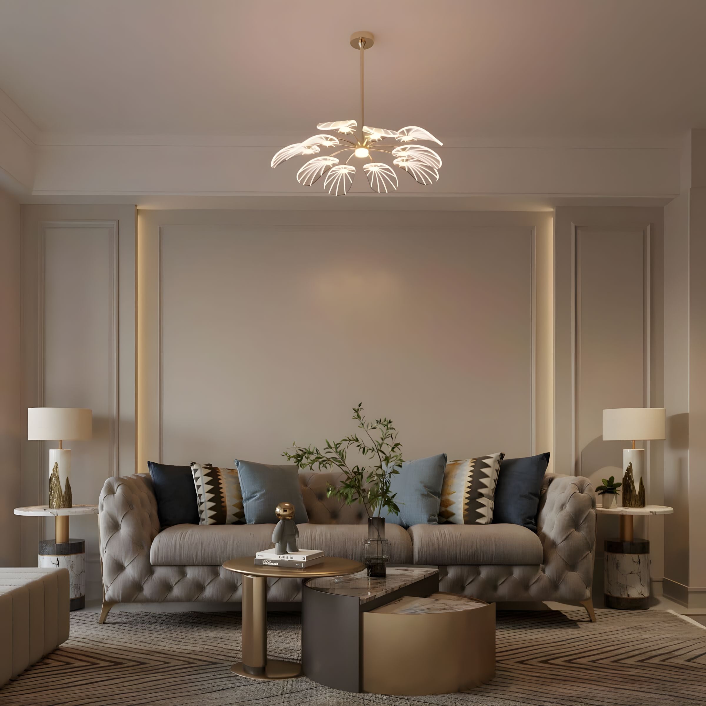 ORVIAN-Elegant Floral-Inspired LED Ceiling Light-ZENDUCE
