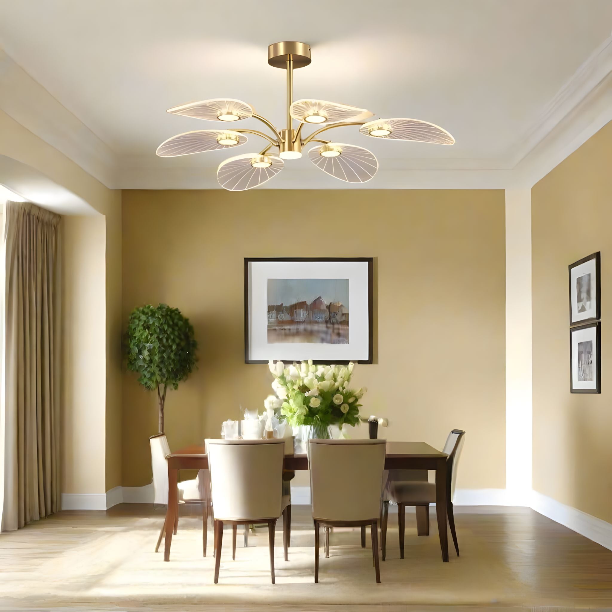 ORVIAN-Elegant Floral-Inspired LED Ceiling Light-ZENDUCE