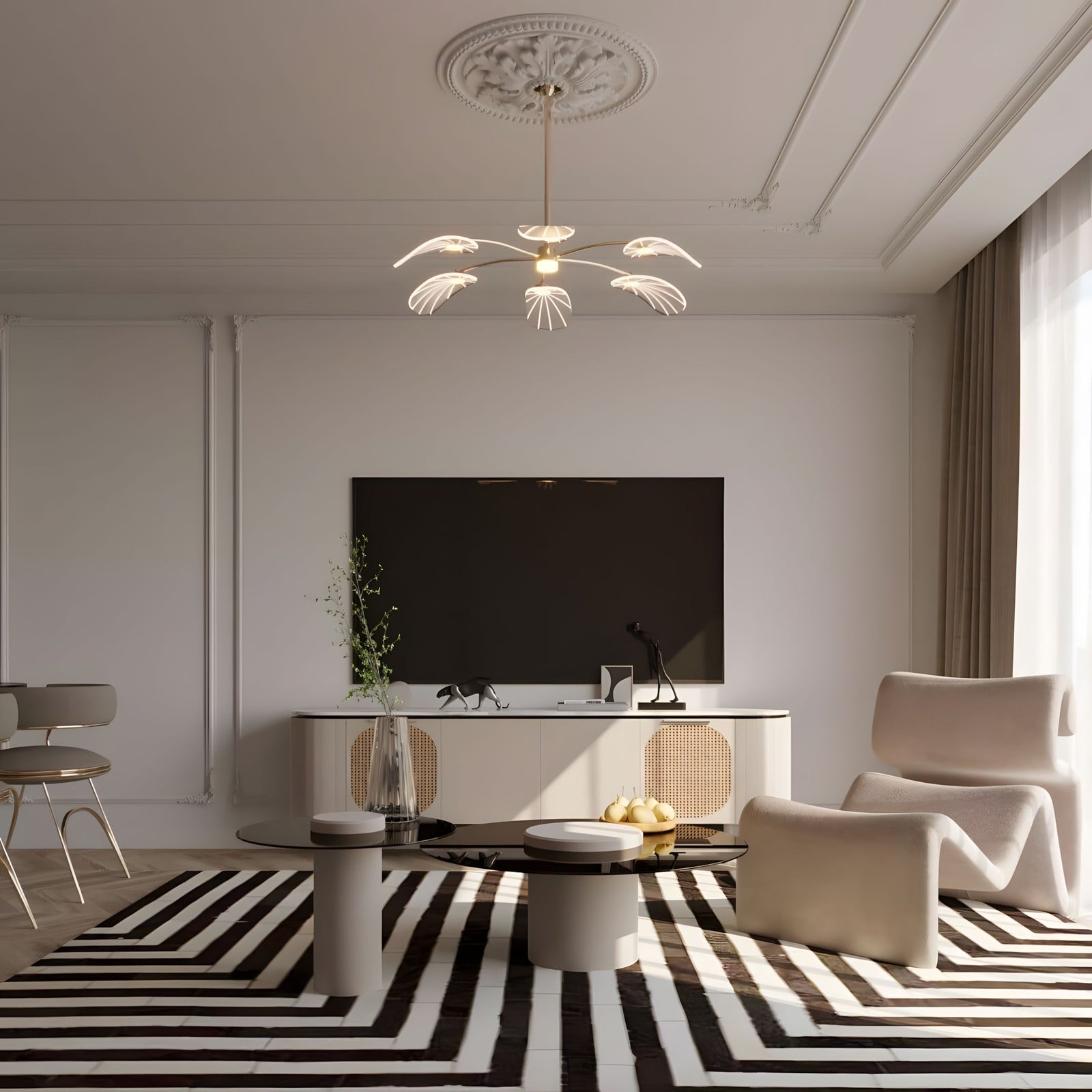 ORVIAN-Elegant Floral-Inspired LED Ceiling Light-ZENDUCE