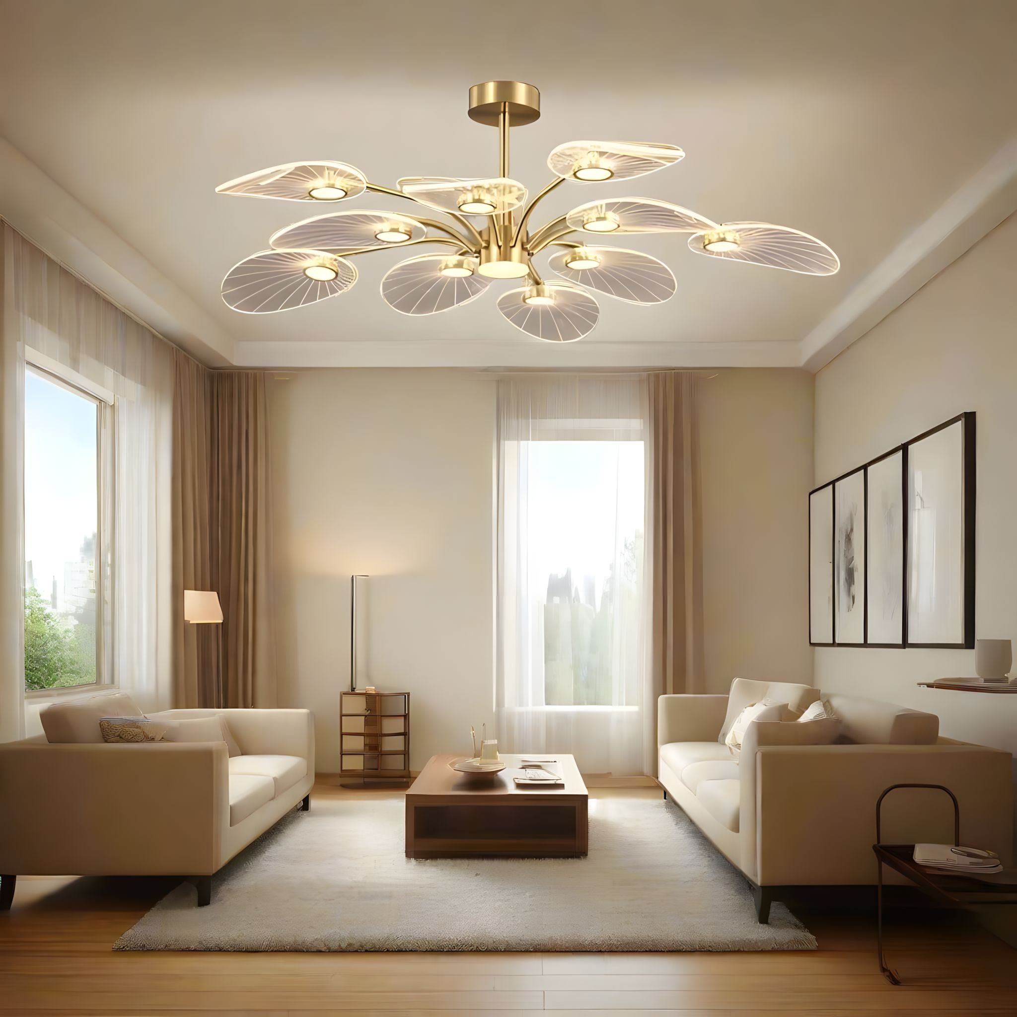 ORVIAN-Elegant Floral-Inspired LED Ceiling Light-ZENDUCE