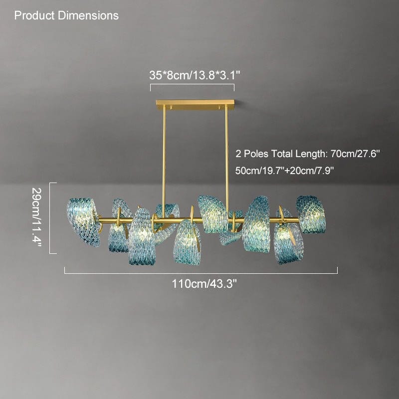 PAVO (DINING) - ZENDUCE - Semiflush Mount Rectangle - 10 lights / Warm White (3000k)