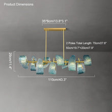 PAVO (DINING) - ZENDUCE - Semiflush Mount Rectangle - 10 lights / Warm White (3000k)