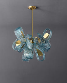 PAVO (Living Room)-Dimmable Glass Leaf Flush Chandelier-ZENDUCE