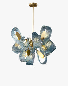 PAVO (Living Room)-Dimmable Glass Leaf Flush Chandelier-ZENDUCE