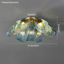 PAVO - Living Room (Open Box)-Dimmable Glass Leaf Flush Chandelier-ZENDUCE