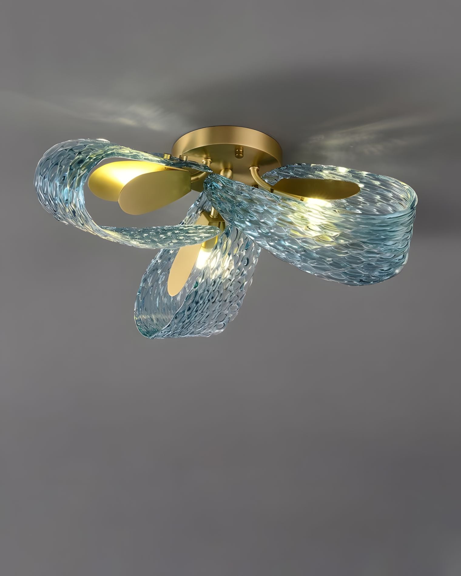 PAVO - Living Room (Open Box)-Dimmable Glass Leaf Flush Chandelier-ZENDUCE