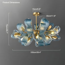 PAVO - Living Room (Open Box)-Dimmable Glass Leaf Flush Chandelier-ZENDUCE