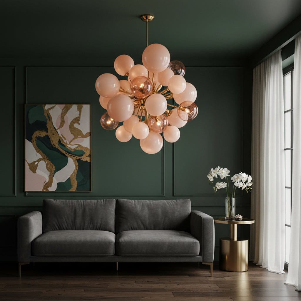 PEARLIX-Glass Orb Chandelier-ZENDUCE