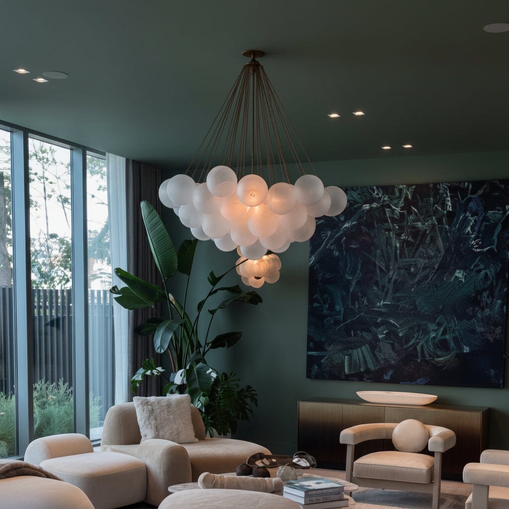 PEARLIX-Glass Orb Chandelier-ZENDUCE